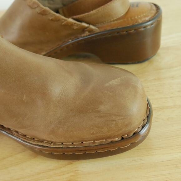 Born Telly Clog Size 8 Brown Leather Slingback Mule Boho Western Y2K Shoes - Picture 8 of 12